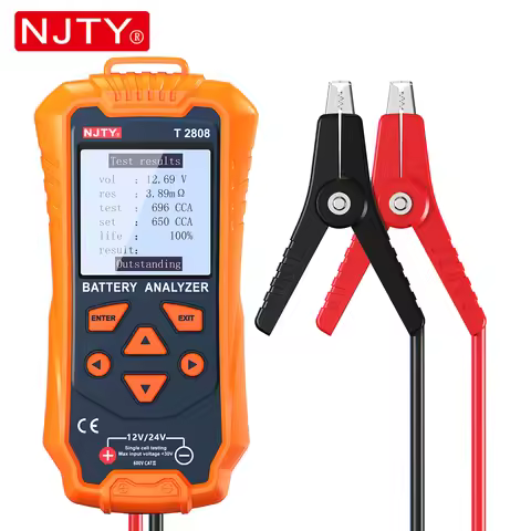 NJTY T2808 Battery Tester 12V/24V Automotive Battery Analyzer for Car/Truck/EV Digital Automotive Di