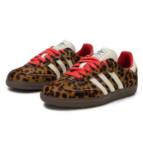 Adidas Originals Samba Og Women's Leopard Print German Training Shoes Low-Top Retro Sneakers Comfort