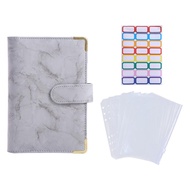 BUBLER School Supplies Money Organizer PU Leather Zipper Envelope Budget Planner A6 Notebook Noteboo