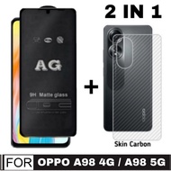 2in1 AG Matte Tempered Glass 9H Package / Anti-Glare Screen Protector Oppo A98 4G / Oppo A98 5G 2023