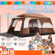 khemah Unta Camel Tent 2 Rooms Large Tent 8/14 Person Waterproof Beser Khemah Camping Portable Outdo