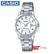 Casio Standard นาฬิกาข้อมือผู้หญิง สายสแตนเลส รุ่น LTP-V004D-7BUDF (หน้าขาว)