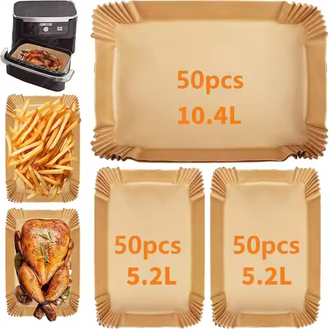 10.4L and 5.2L Air Fryer Disposable Paper Liners For Ninja AF500EU Baking Paper for Ninja Foodi Flex