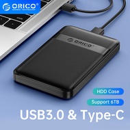 ORICO HDD Case 2.5 Inch SATA to USB3.0/Type-C HDD Enclosure 6Gbps Max USB-C External SATA HDD Enclosure Support Auto-Sleep(ORICO-2577C3/U3)