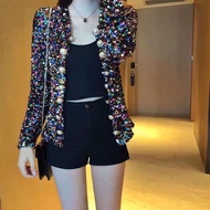 Sequin long-sleeved cardigan suit coat woman