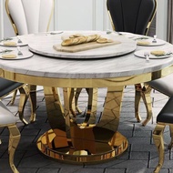 S/🔐Nordic Mild Luxury Marble Dining Tables and Chairs Set Set Modern Minimalist round Table Dining Table and Chair Model