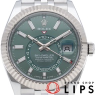 勞力士 Sky-Dweller Jubilee 腕錶，薄荷綠，336934，附錶盒、保固卡，18K 白金/不鏽鋼，男士腕錶，綠色，成色極佳（未使用）