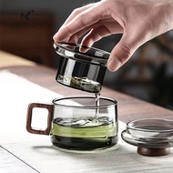 1pc200ml/6.76ozKAPLAN Multifunctional Glass Tea Cup with Filter Bubble - Heat Resistant Reusable Sui