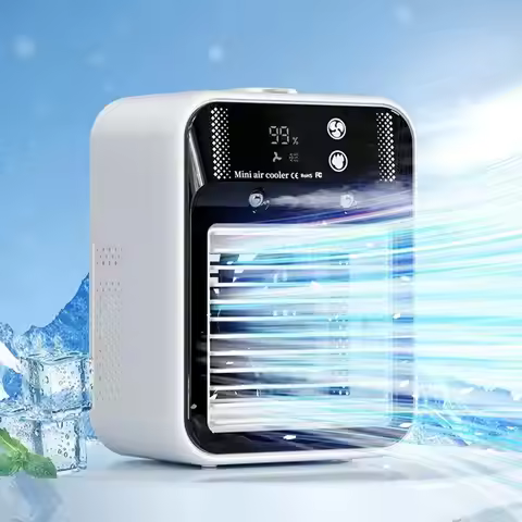 Water Tank Mini Air Cooler Portable Humidifier Fan Misting Cooling Fan 2-speed Adjustable Cooler Fan