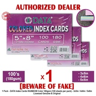 DATA Index Card Cards RAINBOW Color 3x5in 4x6in 5x8in 100pcs per pack 180gsm RCS - 1 Pack