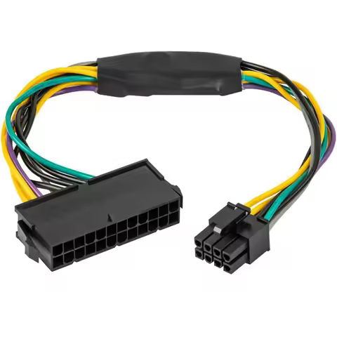 1PCS 12-inch 30CM 24Pin to 8Pin ATX Power Supply Cable PSU Adapter Wire For DELL Optiplex 3020 7020 
