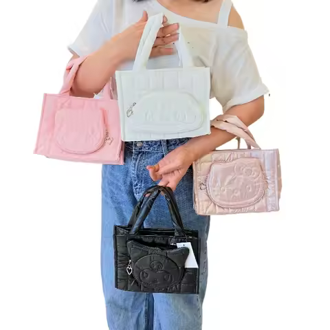 2026 Kawaii Plush Bag Hello Kitty My Melody Kuromi Cinnamoroll Pochacco Handbag Stuffed Backpack