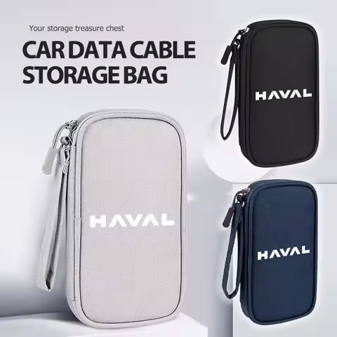 Car Portable Phone Data Line Storage Bag Auto Accessories For Haval H5 H7 H8 H9 M4 M6 F5 F9 F7X F7H 