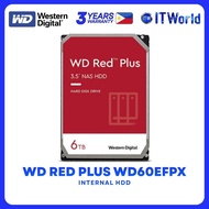 Western Digital Red Plus 6TB 3.5" SATA 6Gb/s 256MB Cache 5400RPM Internal NAS HDD WD60EFPX itw