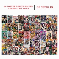 A5 In Màu - Combo Set 50 Tờ Tranh Dán Tường - Poster Demon Slayer Kimetsu No Yaiba - Decor Trang Trí