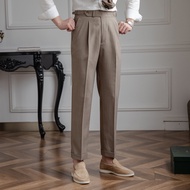 Mr. Lusan Self-Made Summer Breathable Thin Retro High-Waisted Trousers Niche Naples Accessible Luxury Casual Pants Trendy Men