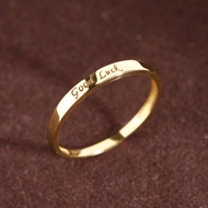 14K Gold Ring GOODLUCK Letter Jewelry