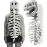 Dinosaur Skeleton Costume,Silly Dino Plush Skeleton,3D Spinosaurus Bone Costume for Halloween,Cozy D