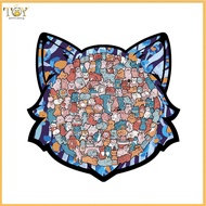 deveodo Stress Relief Puzzle Cat Shaped Jigsaw Puzzle 1 Set Cat Shaped Wooden Jigsaw Puzzle – Cute E