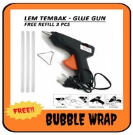 Gluegun Glue Gun / Lem Tembak Besar Free Isi 3 Refill / Alat Pistol Pengelem Mainan Hiasan Dekorasi Ukuran Besar