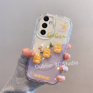 เคสโทรศัพท์ Samsung Galaxy A54 A34 A52 A52s 5G 4G เคส ดีไซน์ใหม่การ์ตูนน่ารักสดใส3D เป็ดตุ๊กตากระต่ายครีมซิลิโคนใสนิ่มที่สร้างสรรค์ Case 2023