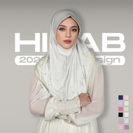 Tudung Hijab Fesyen Muslimah Printed Headscarf Soft Brim Hot-Selling Head Cover Gauze Malay Four Sea