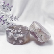 櫻花瑪瑙 藕紫 鐲心 圓牌 紙鎮 文鎮 無飾牌 收藏 擺件 單品 禮物