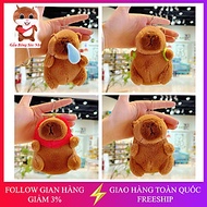 Móc khóa gấu bông Capybara treo balo túi xách cực xinh