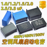 Air Conditioning Fan Start Capacitor 1.0/1.2/1.5/3.5 uF 400V 450V 500V 2-pin Capacitor