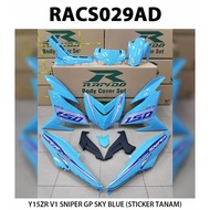 Rapido Yamaha Y15ZR V.1 & V.2 SNIPER GP 2020 SKY BLUE, BLUE, YELLOW Cover Set (Sticker Tanam) V1/V2