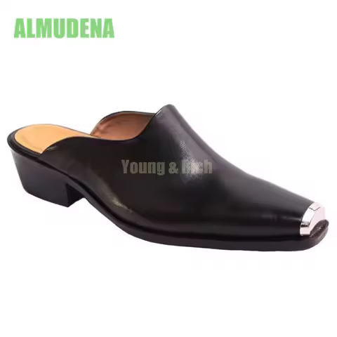Baotou Cool Slippers Men's Summer New Leather Fashionable Design British Style Personalized Comforta
