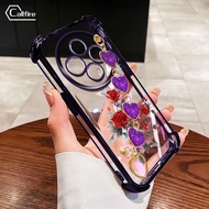 Callfire Transparent Case For Redmi 14C Xiaomi POCO C75 4G 5G Luxury Premium Cute Red Rose Flower Tr