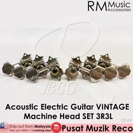 RM Acoustic Electric Guitar VINTAGE Machine Head SET Tuning Peg Tuner Open Gear Pemusing Kapok Gitar Akustik Elektrik