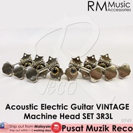 RM Acoustic Electric Guitar VINTAGE Machine Head SET Tuning Peg Tuner Open Gear Pemusing Kapok Gitar