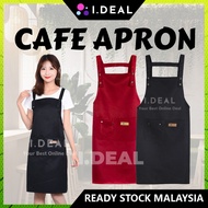 IDEAL Apron Kitchen Cotton Water Proof Appron Kitchen Custom Name Black Apron Barista Epron Kain Kal
