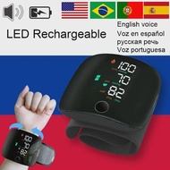 Digital Wrist Blood Pressure Monitor USB  Tensiometers Rechargeable Tonometer English / Russian / Po