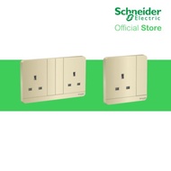 Schneider Electric AvatarOn- 13A 250V 1Gang (Single) and 2Gang (Twin) Switched Socket, Wine Gold