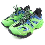 【5積分】全新未使用★BALENCIAGA) 542436 TRACK TRAINER 標誌繫帶運動鞋，綠色，25碼，帶鞋盒和防塵袋
