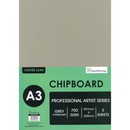 Masterprint A3 Grey Chipboard 700gsm 5's/pkt - GCB-A3-700