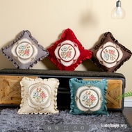 European Style Couch Pillow Living Room Office Ruffled Light Luxury Cushion Car Cushion Pillow Bedsi