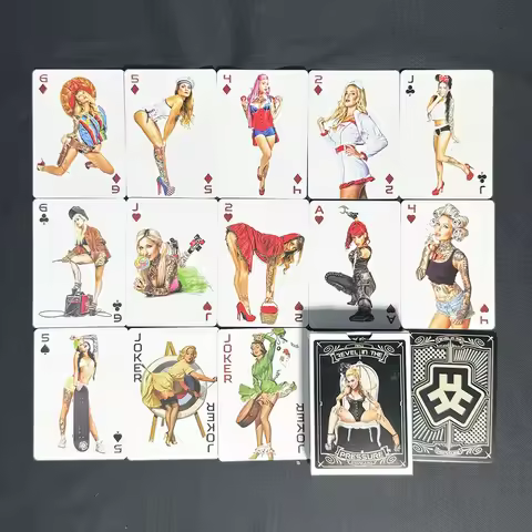 54 PCS 64x89mm Vintage Party Table Game Playing Cards Board Game Card Poker for Blackjack Beauty Bra