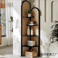 Corner Shelf Rattan Medieval Solid Wood Retro Triangle 506Q