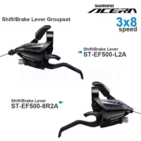 SHIMANO ACERA EF500 3x8v Groupset- EZ FIRE PLUS Shift/Brake Lever - 2-finger lever size - 3x8 Front 