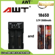 AWT 18650 3500mah 35A Rainbow battery With AWT C2 li-ion battery charger