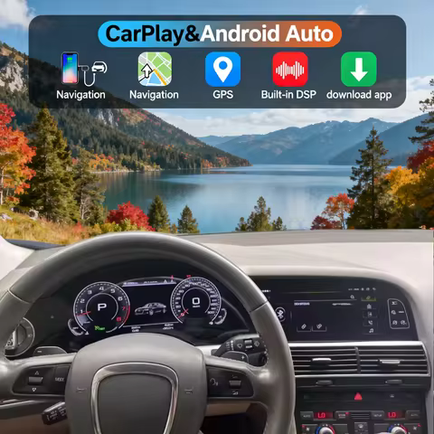 HJ Dual screen For Audi A6 A6L C6 4F 2005 - 2012 Carplay Android Digital speed Dash Cluster Virtual 