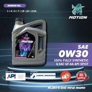 MOTION 0w30 4L API SP Fully Synthetic Engine Oil Car Lubricant Minyak Hitam Enjin Kereta Proton Toyo