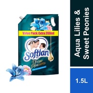 Softlan Divine Pleasures Aqua Lilies & Sweet Peonies Fabric Softener Valuepack 1.5L Refill