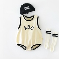 [uzfkids] ABC Letter Sports Style Onesie Bear polo Collar Onesie Baby Onesie Baby Onesie