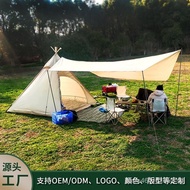 Outdoor Teepee Tent Camping Pyramid Tent Rainproof Canopy Sunshade Canvas Camping Polyester Tent Manufacturer