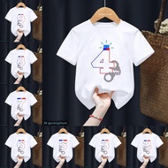[ada stok] Baju T-Shirt Siren Kereta Polis Lucu Nombor 2 3 4 5 6 7 8 9 Hadiah Hari Lahir untuk Lelak